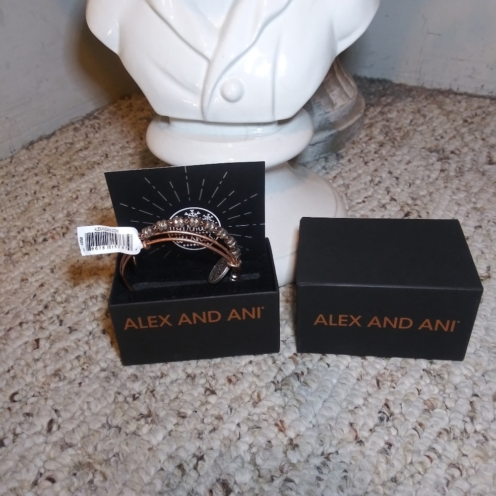 Alex And Ani Warmest Wishes Silver & Copper Bead Set Of Two Bracelets - Picture 5 of 9